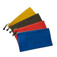 4-pack Set Different Color Canvas Brass Zipper Bank Deposit Utility Bag Tool Pouch