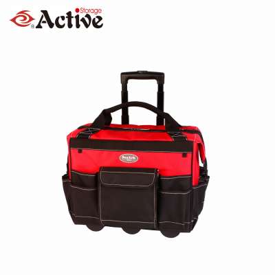 heavy duty tool bag with strong durable wheels and trolley